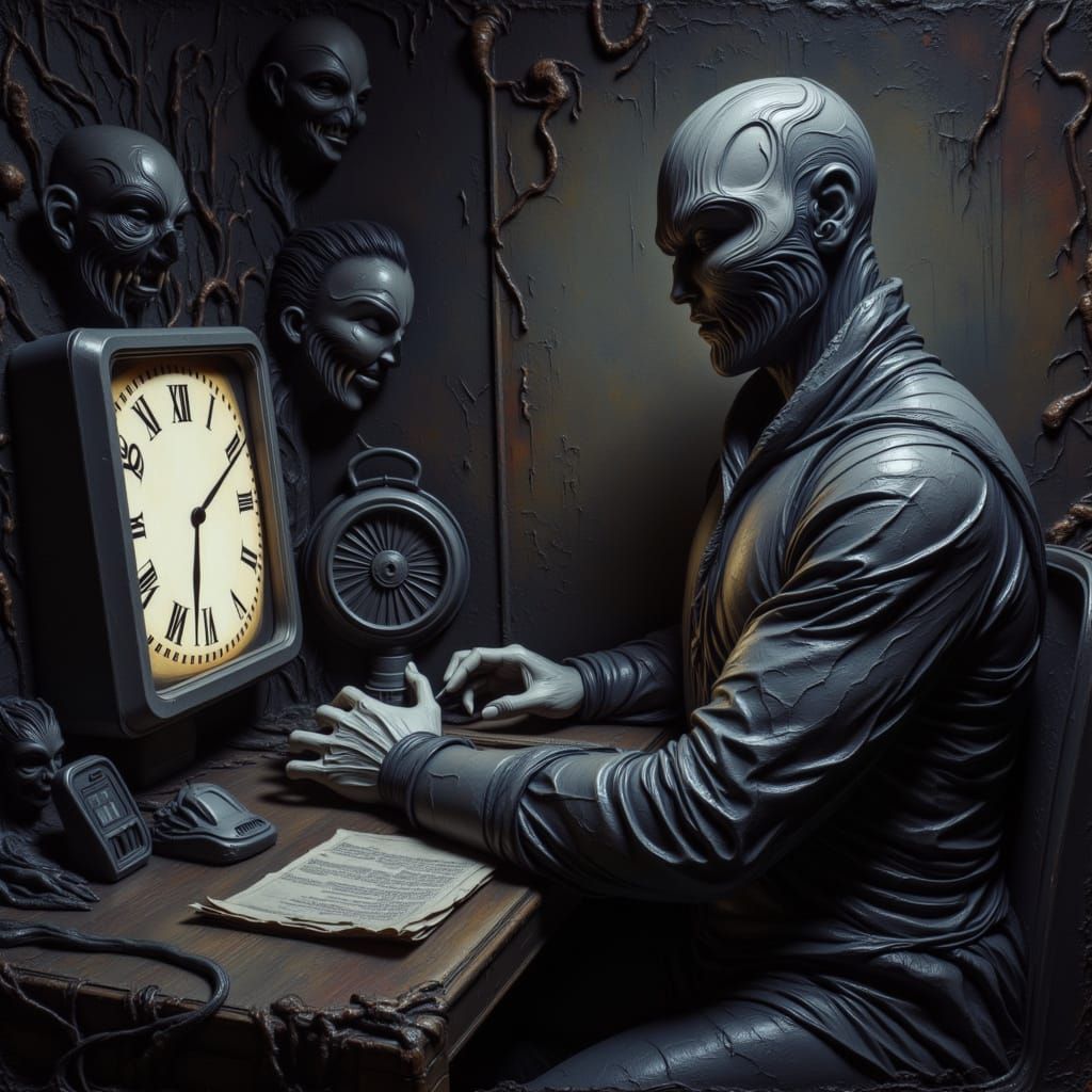 A Creepy Night Guard Surveils Abandoned Animatronics in Dark...