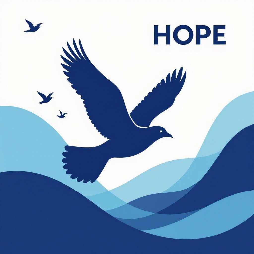 Minimalist Book Cover: Soaring Bird in Cobalt Blue