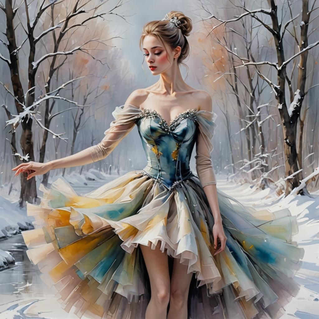 Ballerina in Winter Colors, Anna Razumovskaya Style