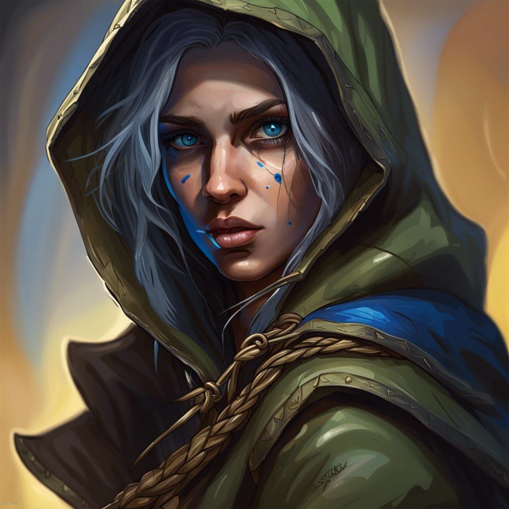 Beautiful Scarred Rogue Portrait in Hyperrealistic Style
