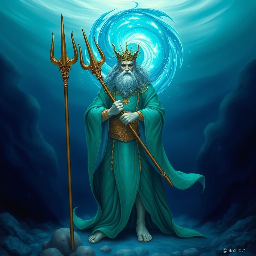 Neptune, Ethereal Ruler of Dreams and Delusion, Oceanic Maje...