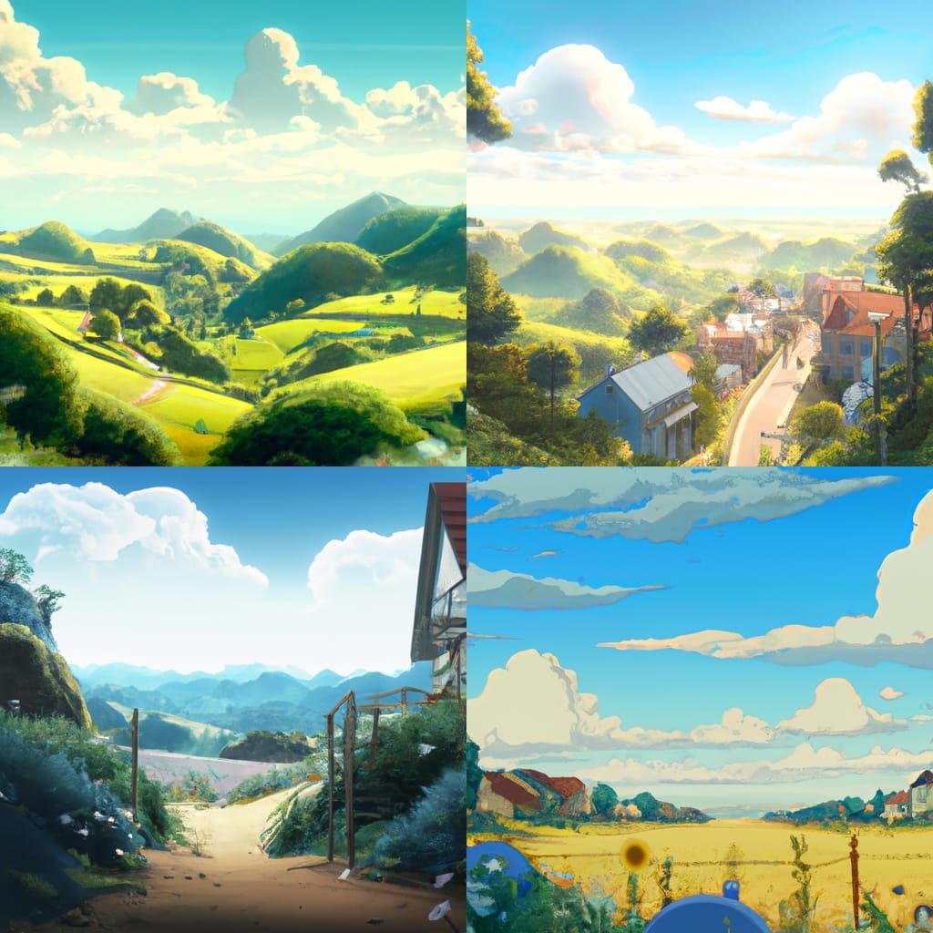 Anime Landscape Inspired by Studio Ghibli in 8k