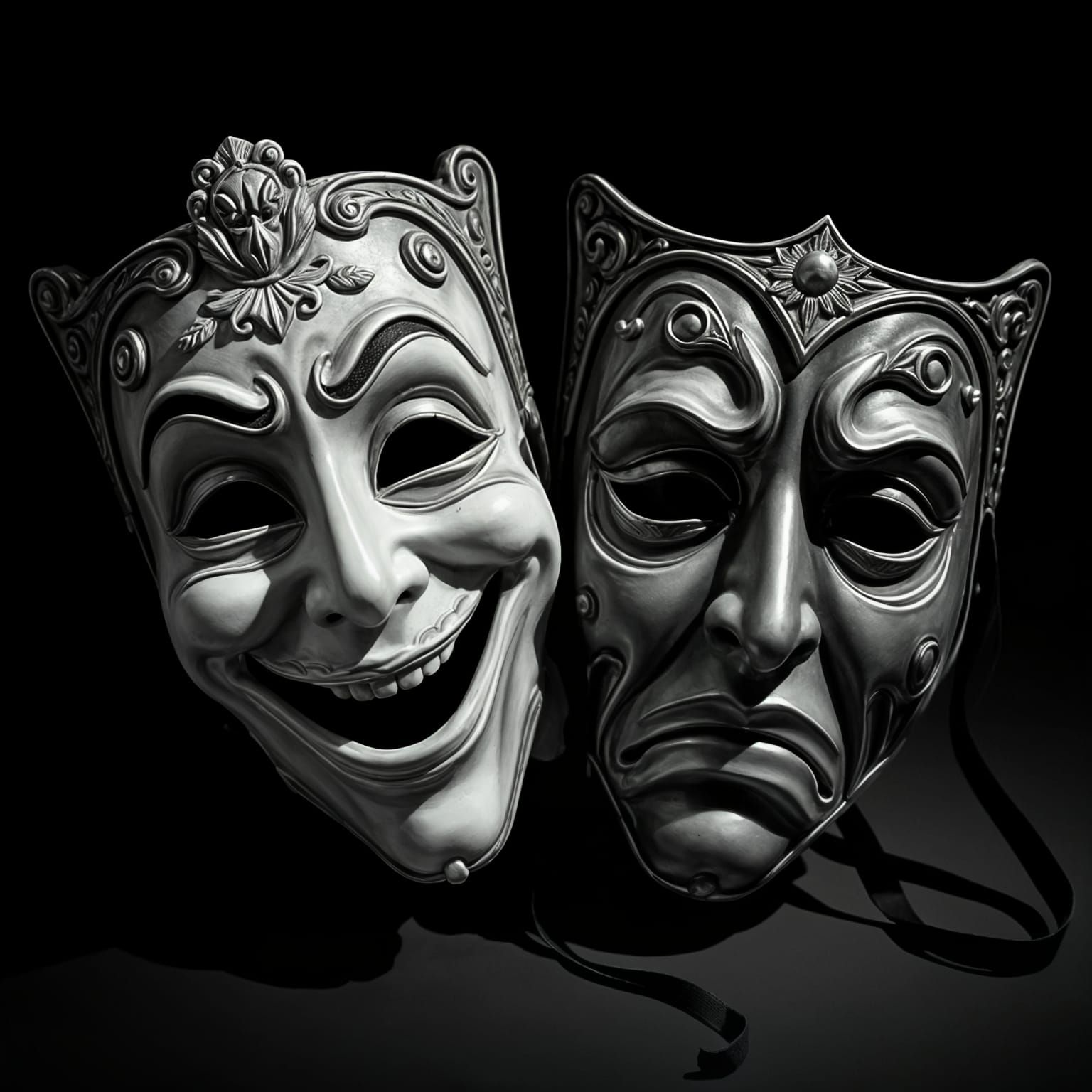 Revealing Sadness: Two Theater Masks Unveiled