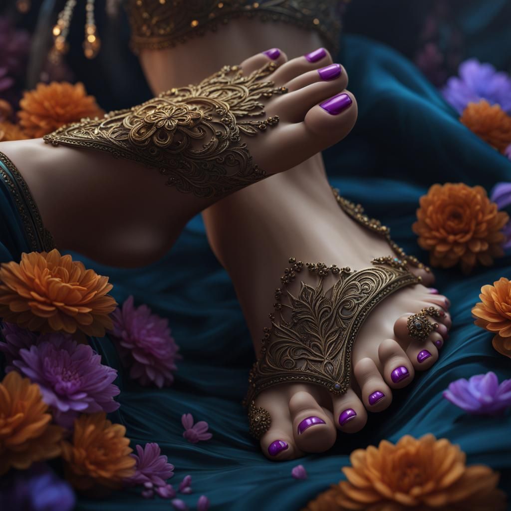 Detailed Matte Painting of Woman's Feet