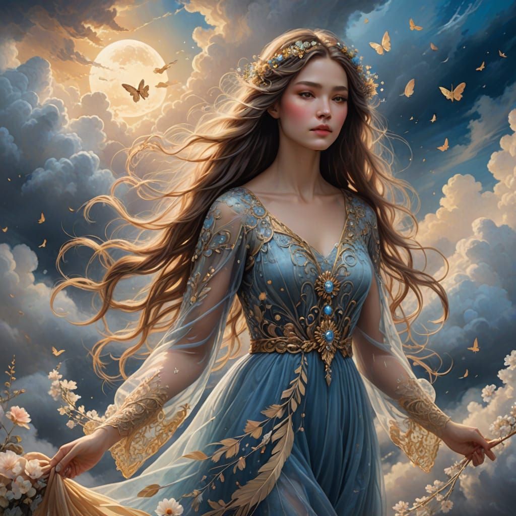 Ethereal Woman in Mystical Setting with Soft Focus