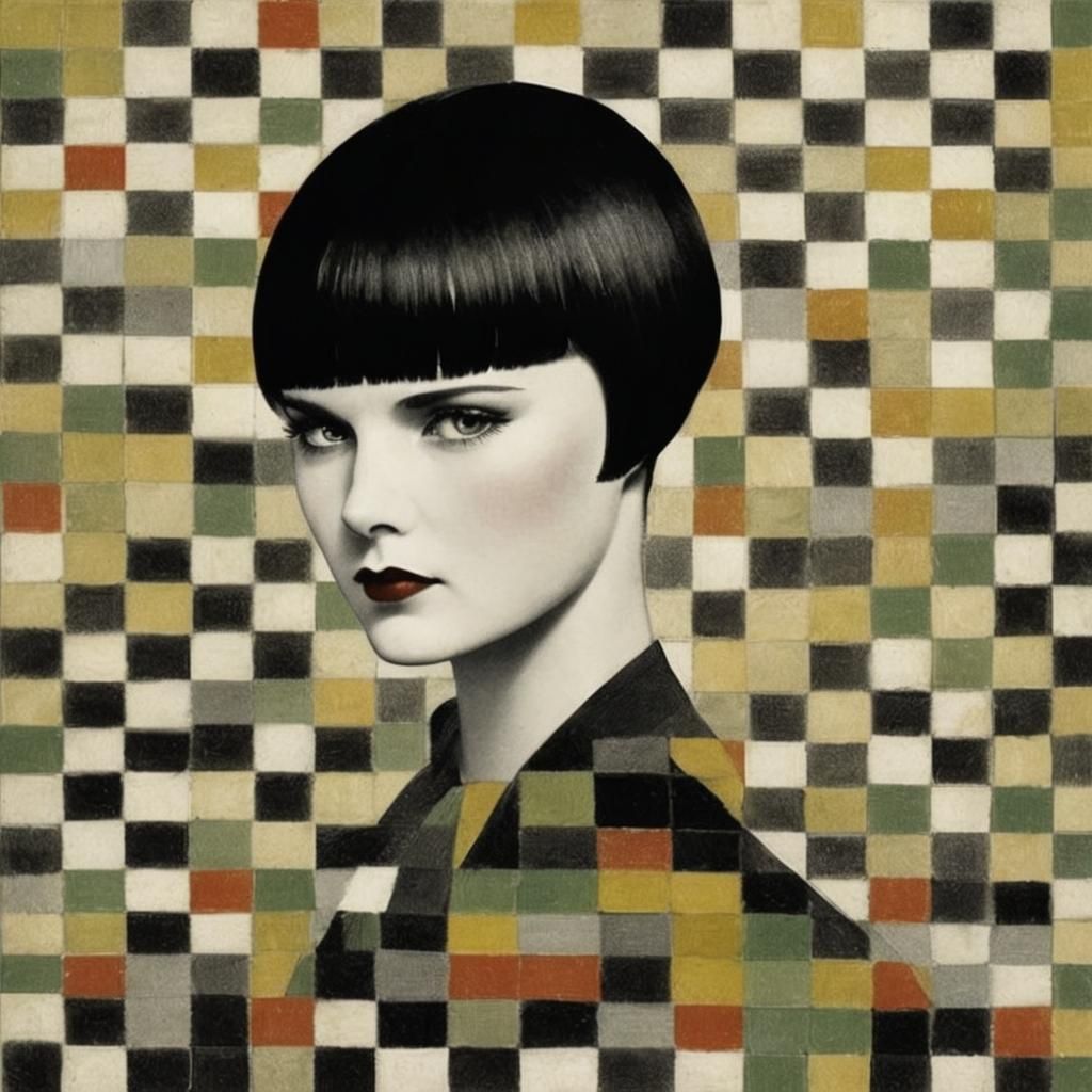 Iconic Louise Brooks Portrait in Digital Art