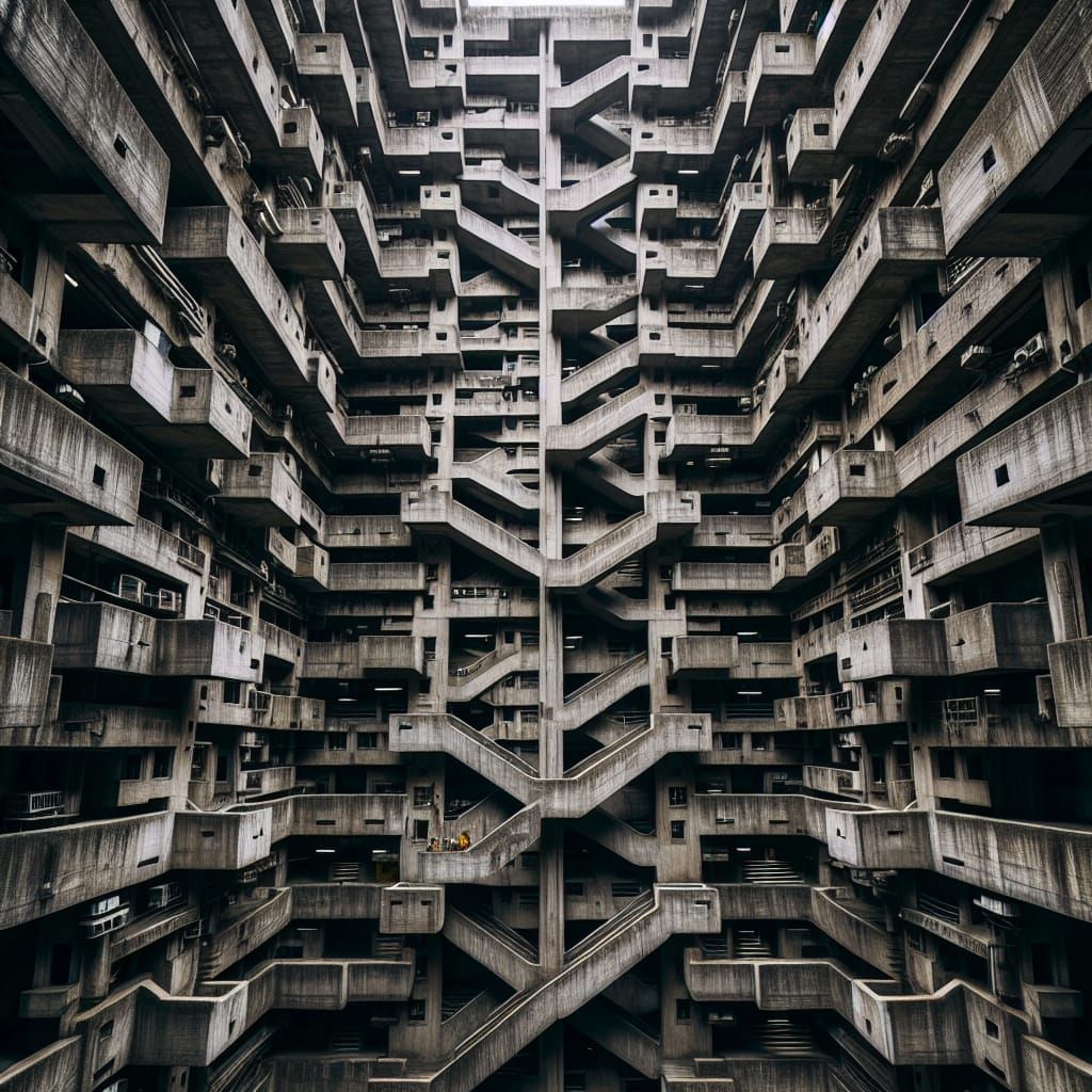Brutalist Megastructure Labyrinth