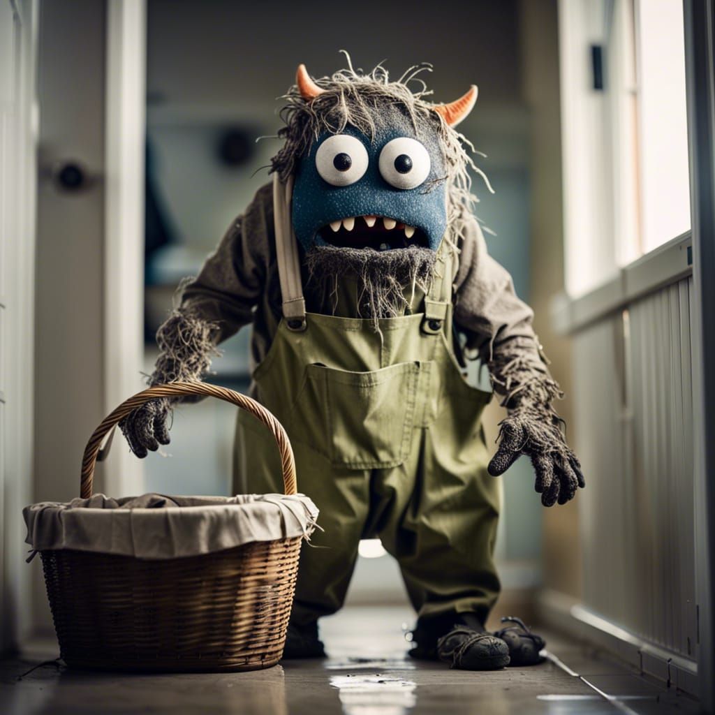 Muddy Laundry Monster Emerges, Professional Photography