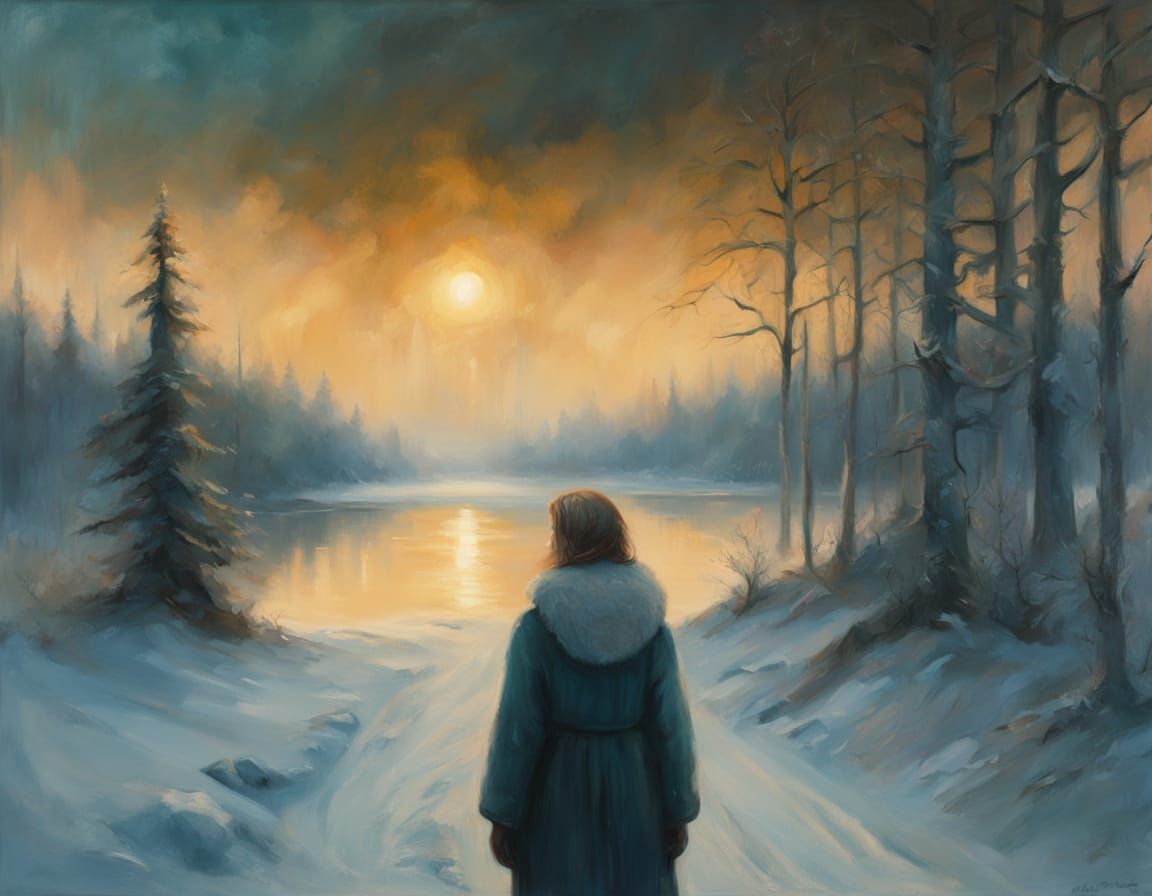 Mystical Nordic Portrait in Chiaroscuro