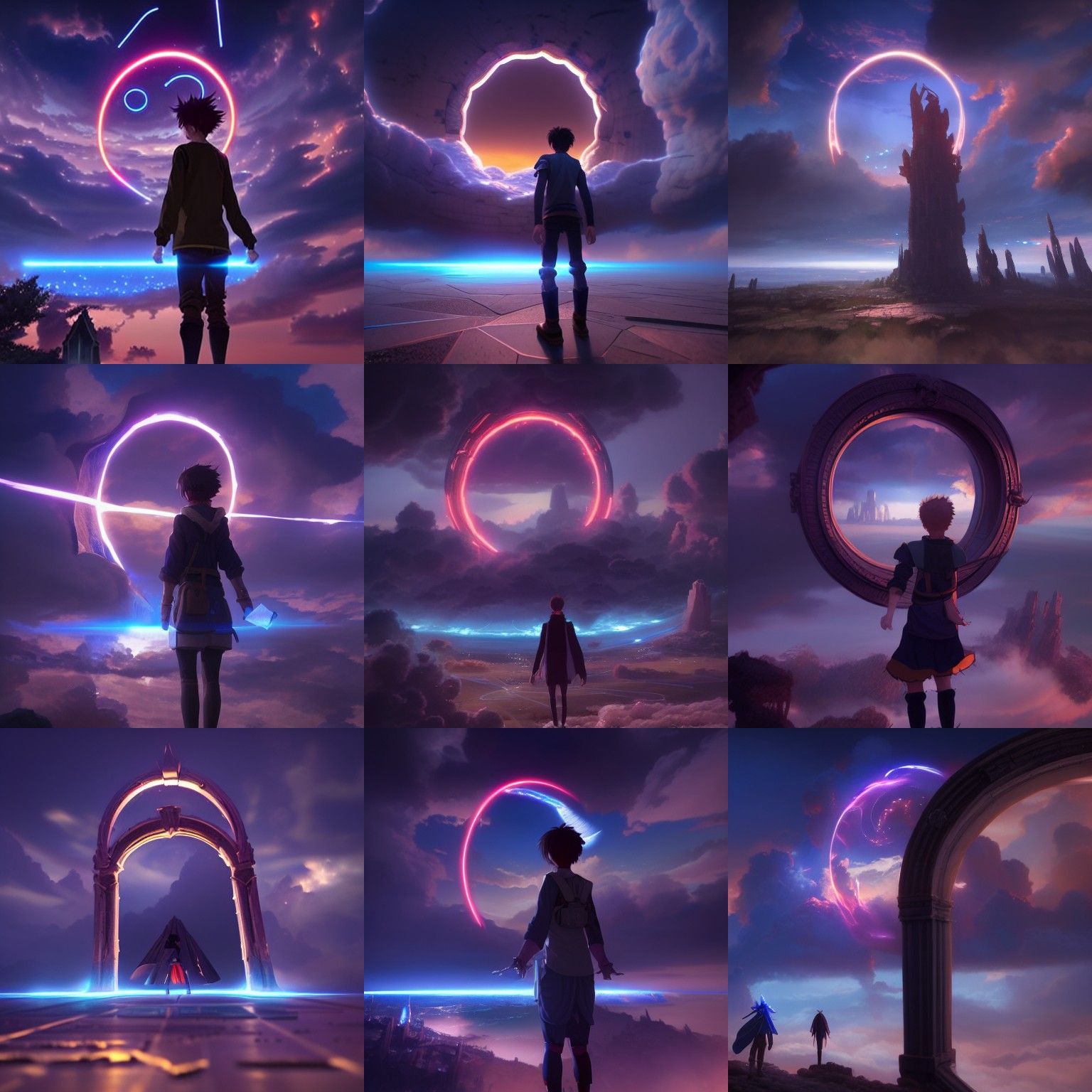 Magic Portal in Anime Style with Volumetric Lighting