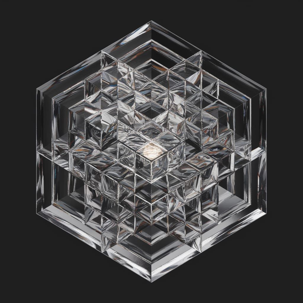 Intricate Transparent Maze Cube Masterpiece