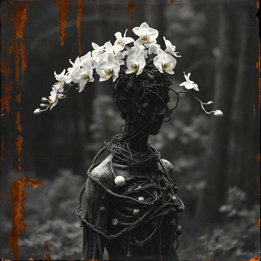 Surreal Orchid Human Hybrid in Fine Art Photograph