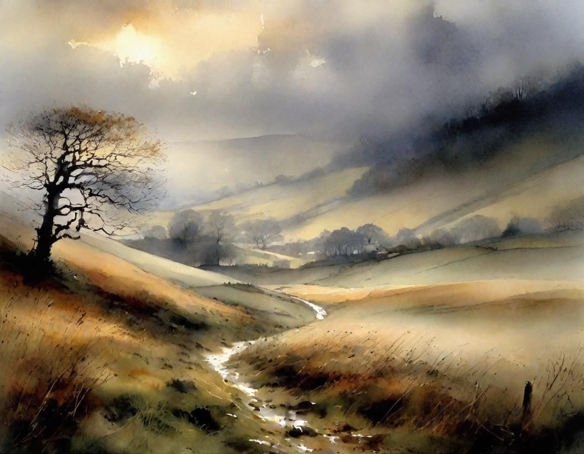 Luminous Moorland Mist in Fine Art Style