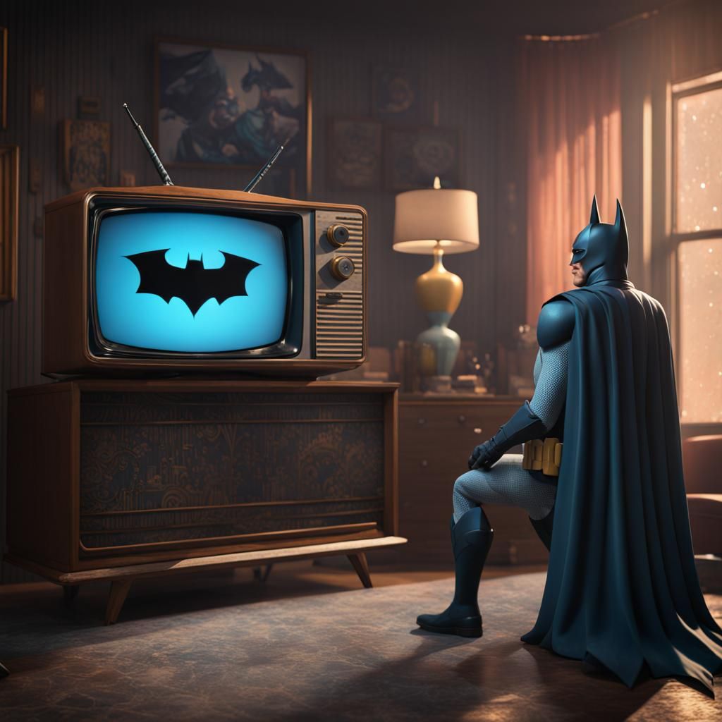 Retro TV Batman and Mr. Freeze, Matte Painting