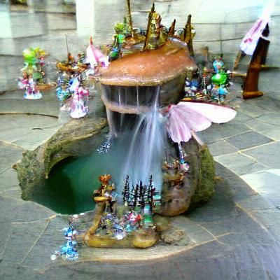 Enchanted Fairy Fountain in a Magical Forest