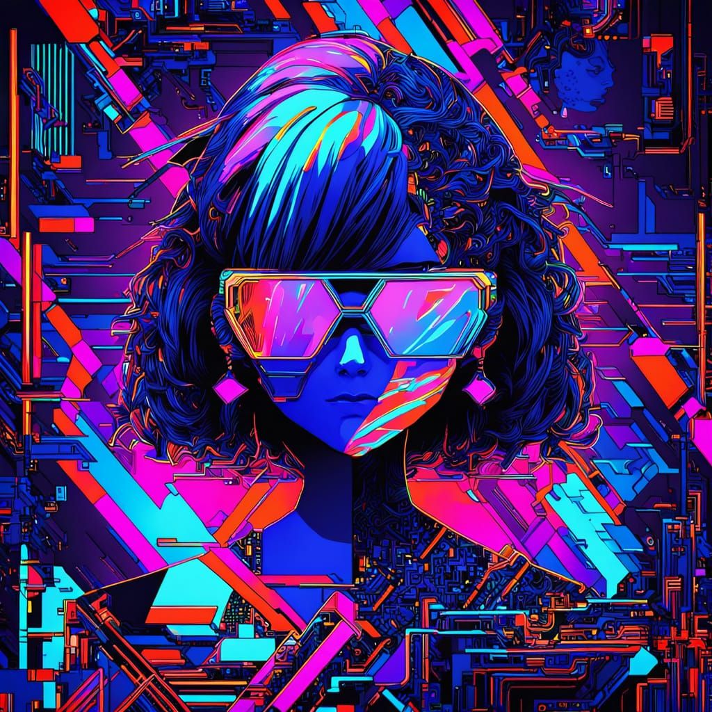 Cyberpunk Siren Unleashed in Neon Dreams
