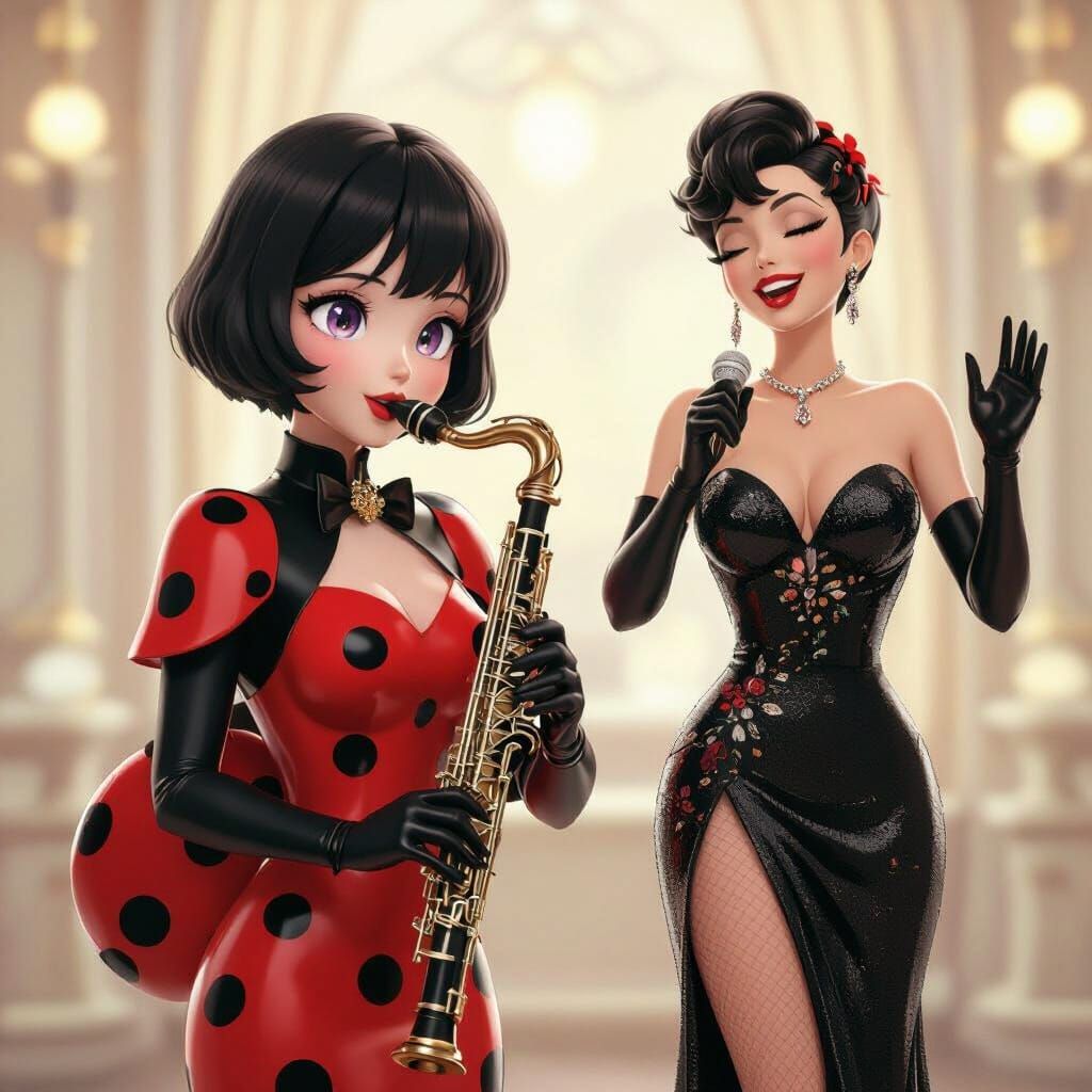 Ladybird Plays Clarinet with Frank Sinatra and Liza Minnelli...