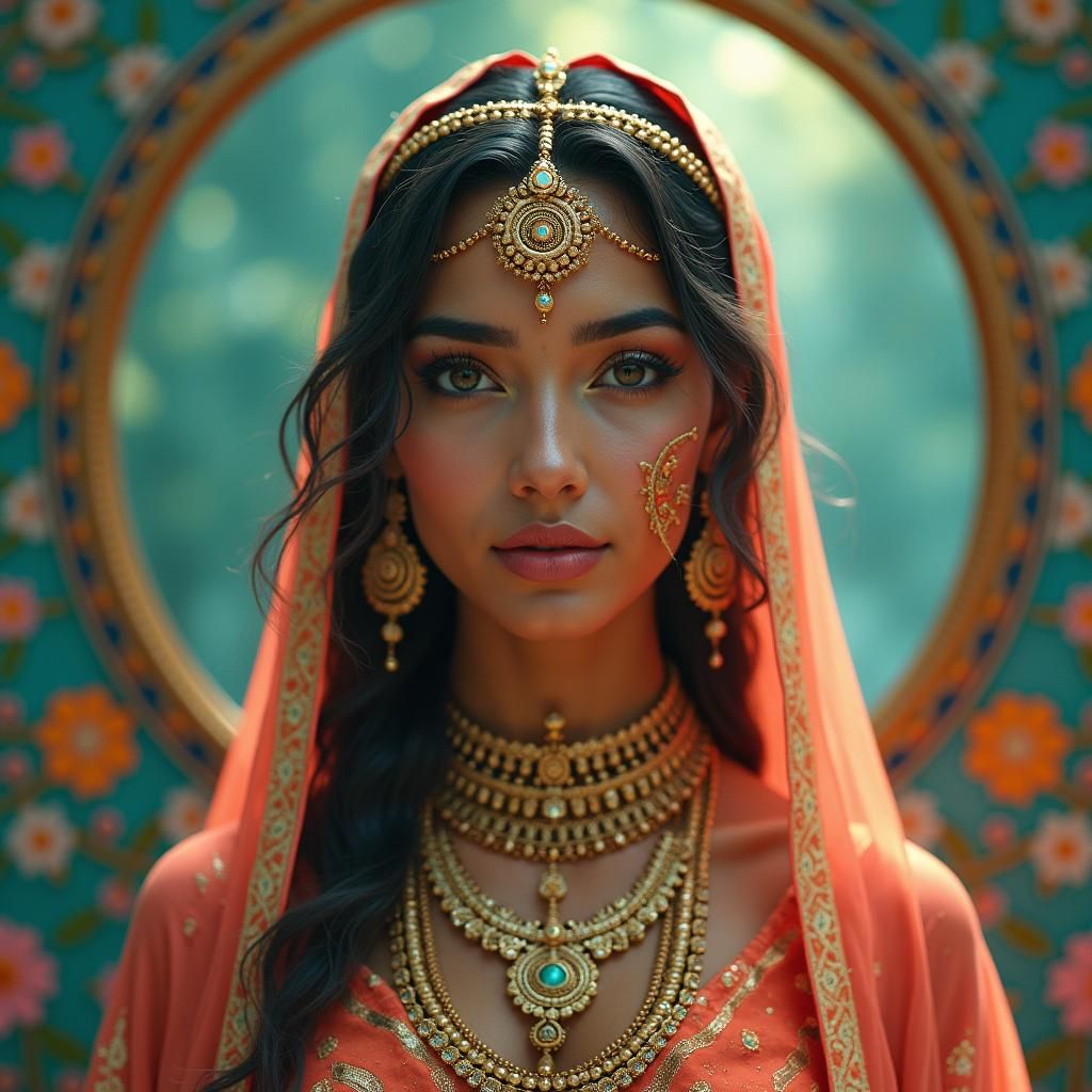 Libra Goddess in Dreamlike Indian Digital Art