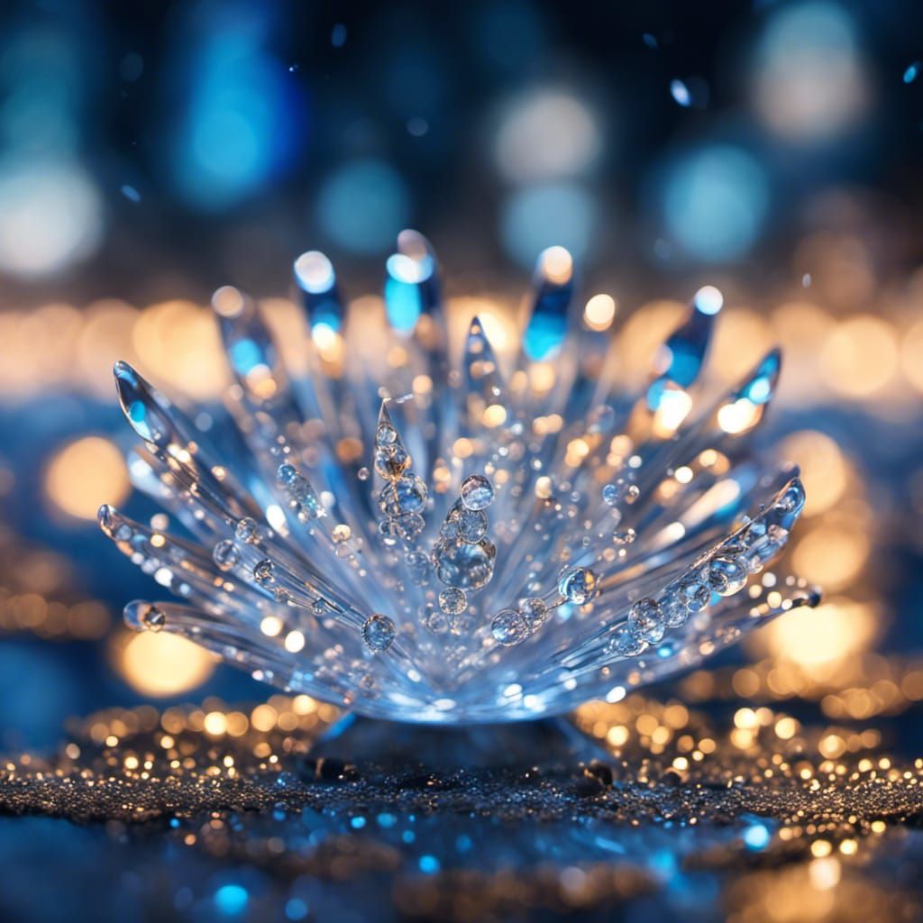 Transparent Crystal Flower Macro Photography