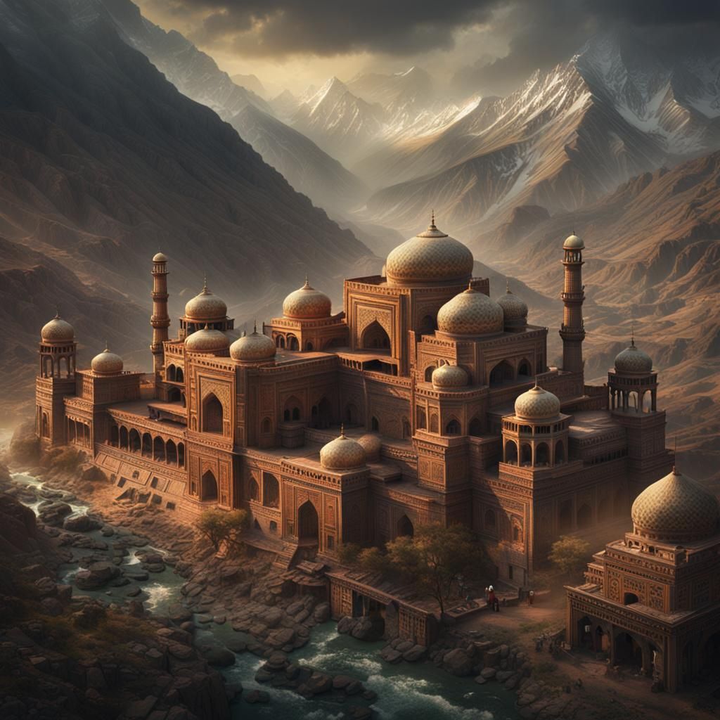 Epic Cinematic Mosque in Pakistan: Digital Matte Painting