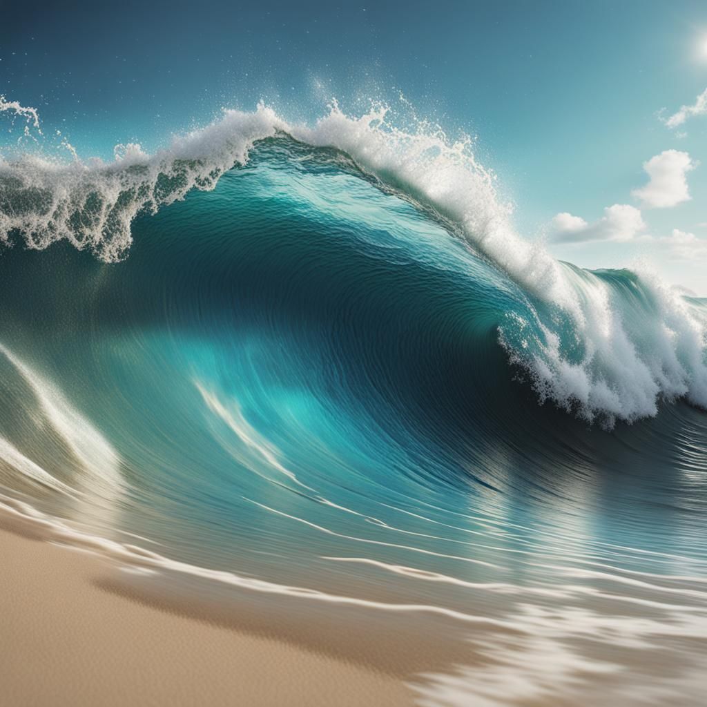 Miami Beach Wave in Detailed Matte Painting