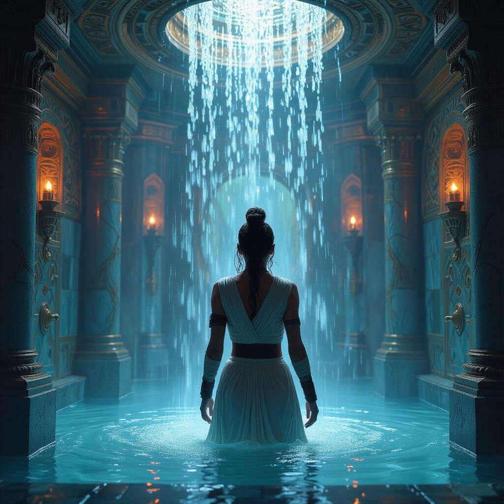 Rey Skywalker in Ornate Fantasy Shower Chamber