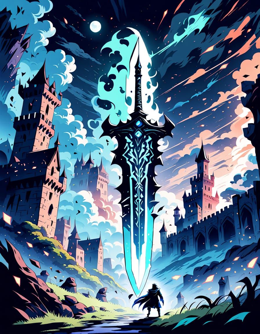 Specter Cleave Giant Phantom Blade in Anime Style