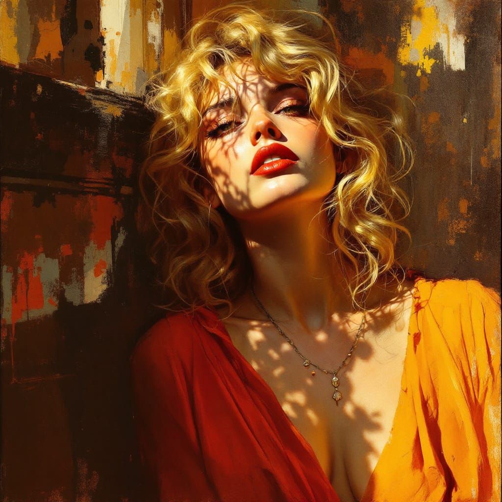 Blonde Pin-Up Woman in Seville Sunlight
