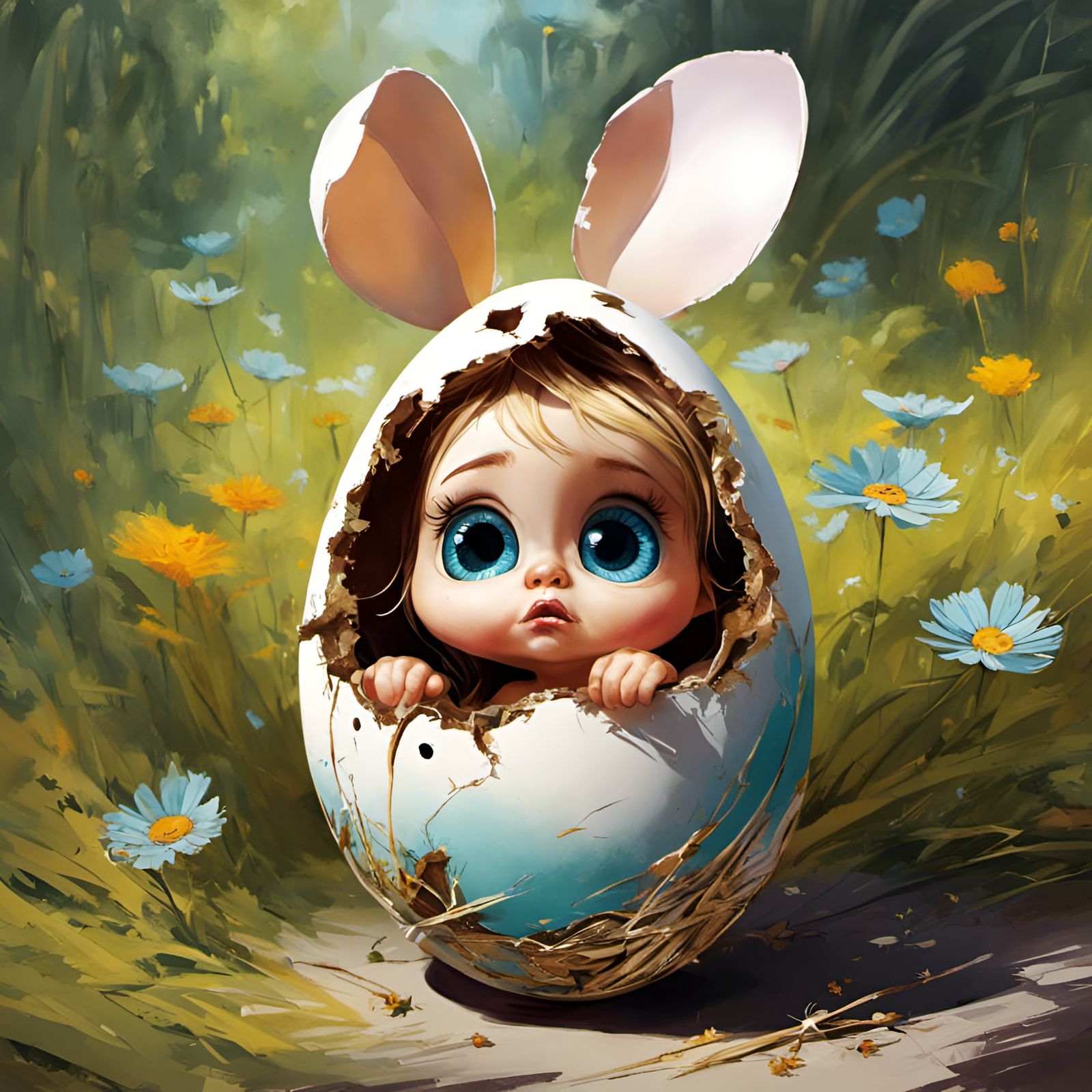 Scared Cartoon Egg Character Illustration