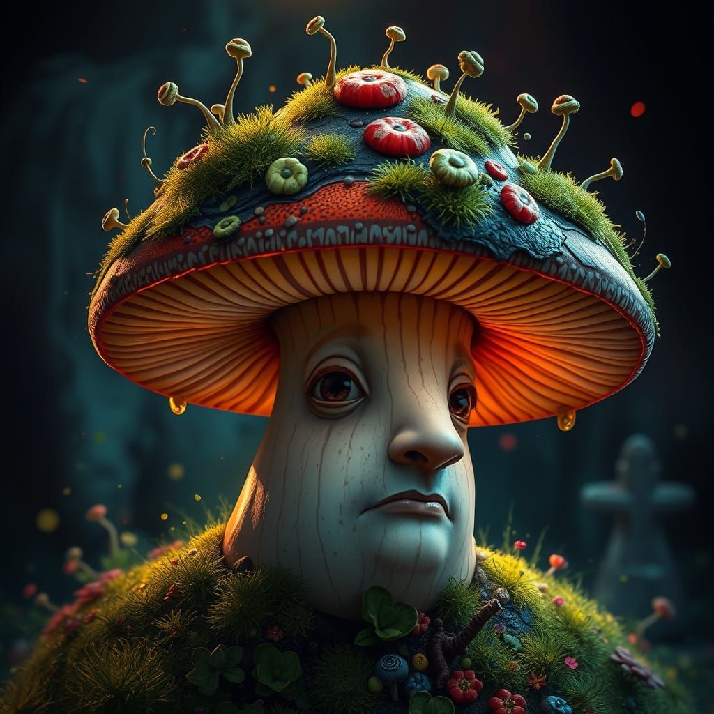 Whimsical Mushroom Hat Concept Art