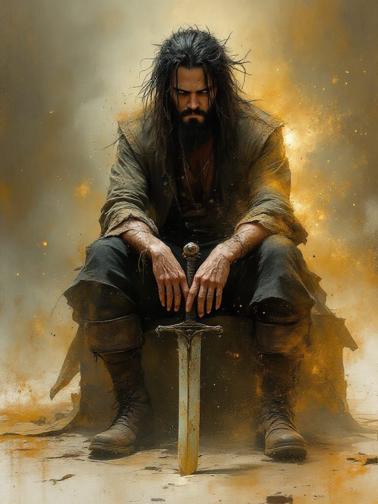 Pirate Portrait: Amber Light and Smoky Atmosphere