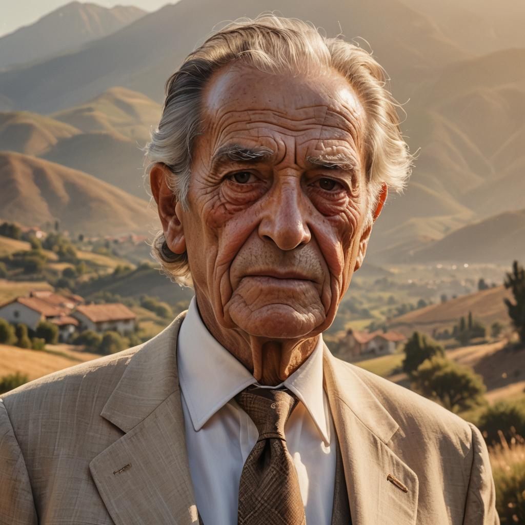 Photorealistic Portrait of Elderly Chilean Man