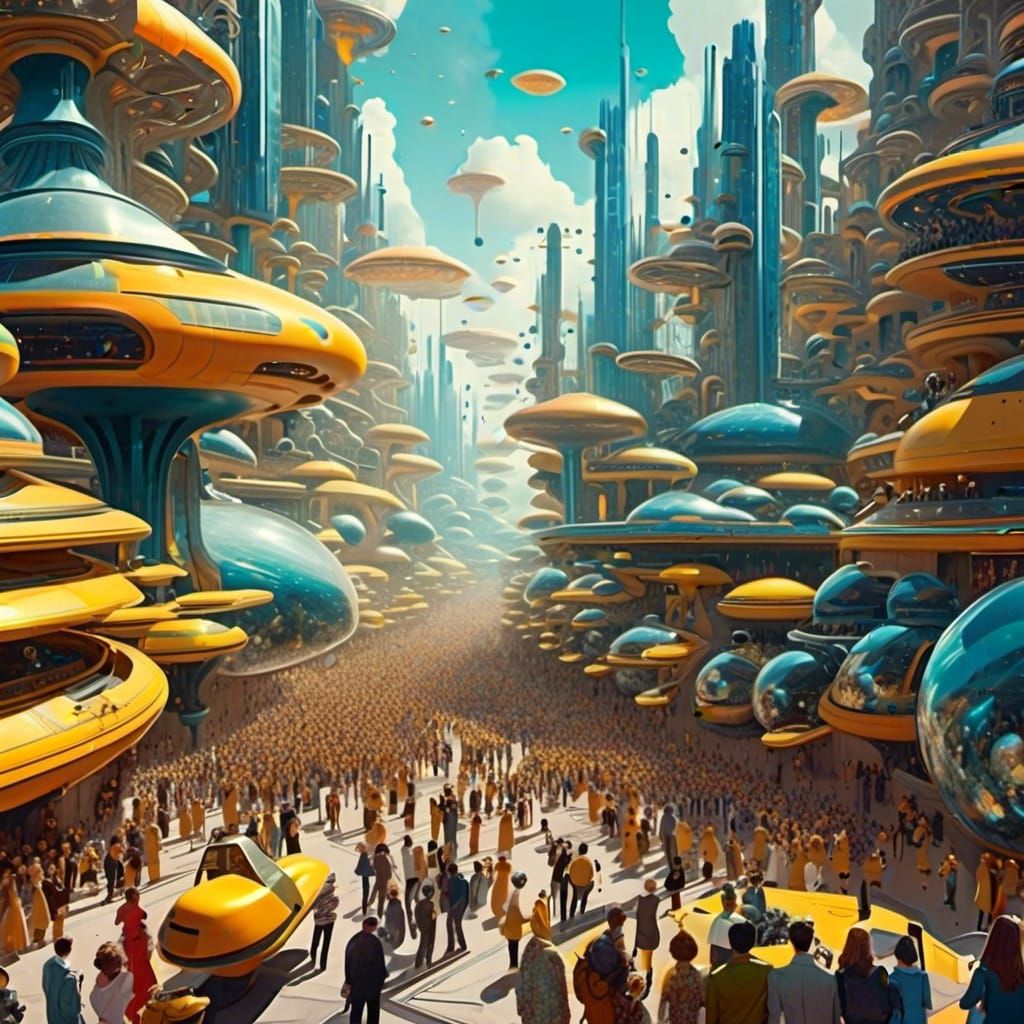 Dread in a Simulated City: Maximalist Sci-Fi Art