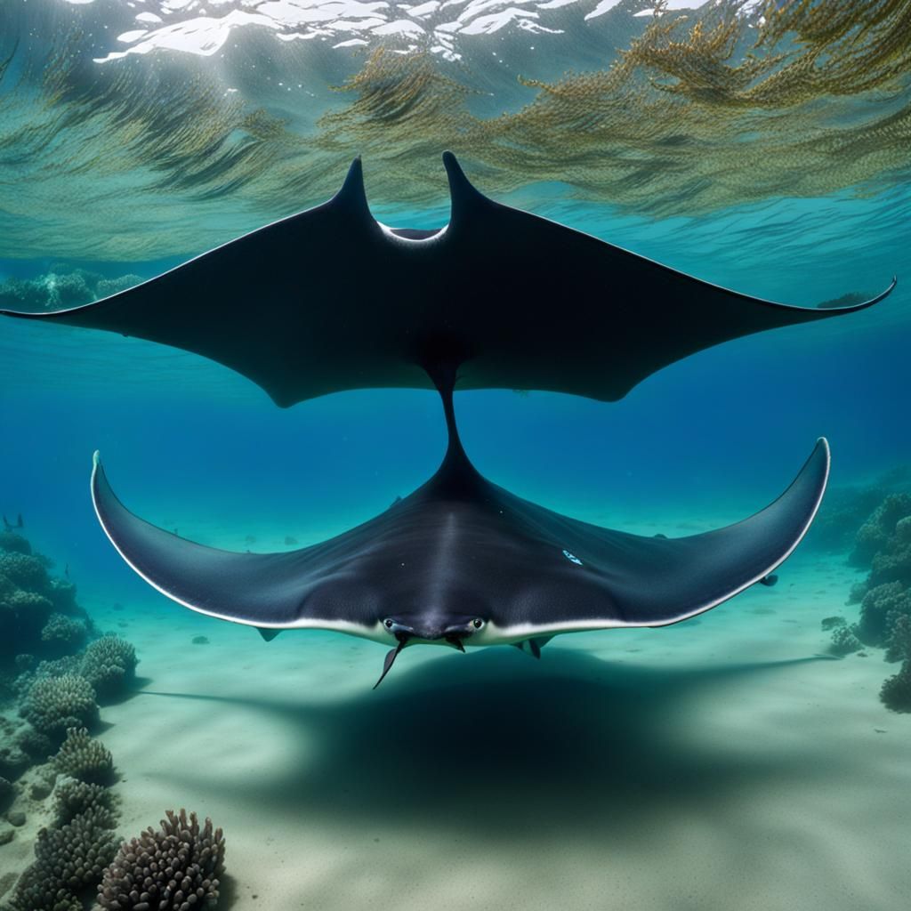 Majestic Manta Ray Swimming