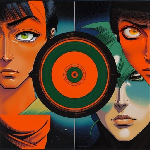 Sino-Indian Girl in Utopian Landscape with Vibrant Colors an...