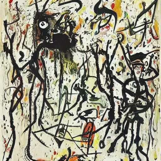 Surreal Ink Splatter Art of Eccentric Figure