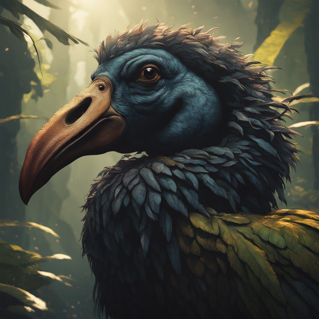 Mystical Dodo in a Fantastical Realm