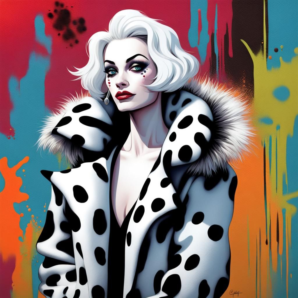 Cruella de Vil in Graffiti Art Style