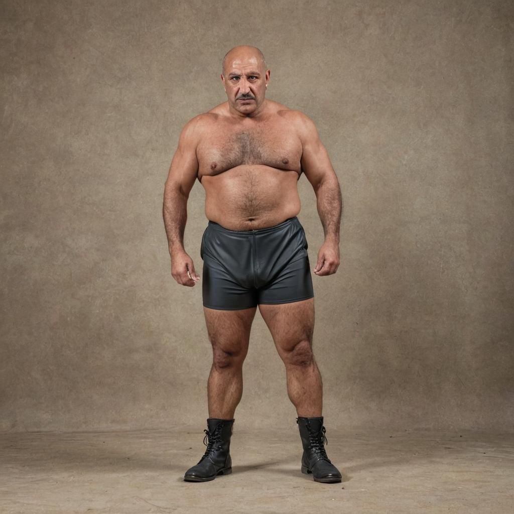 Beefy Arab Wrestler Poses as Winner