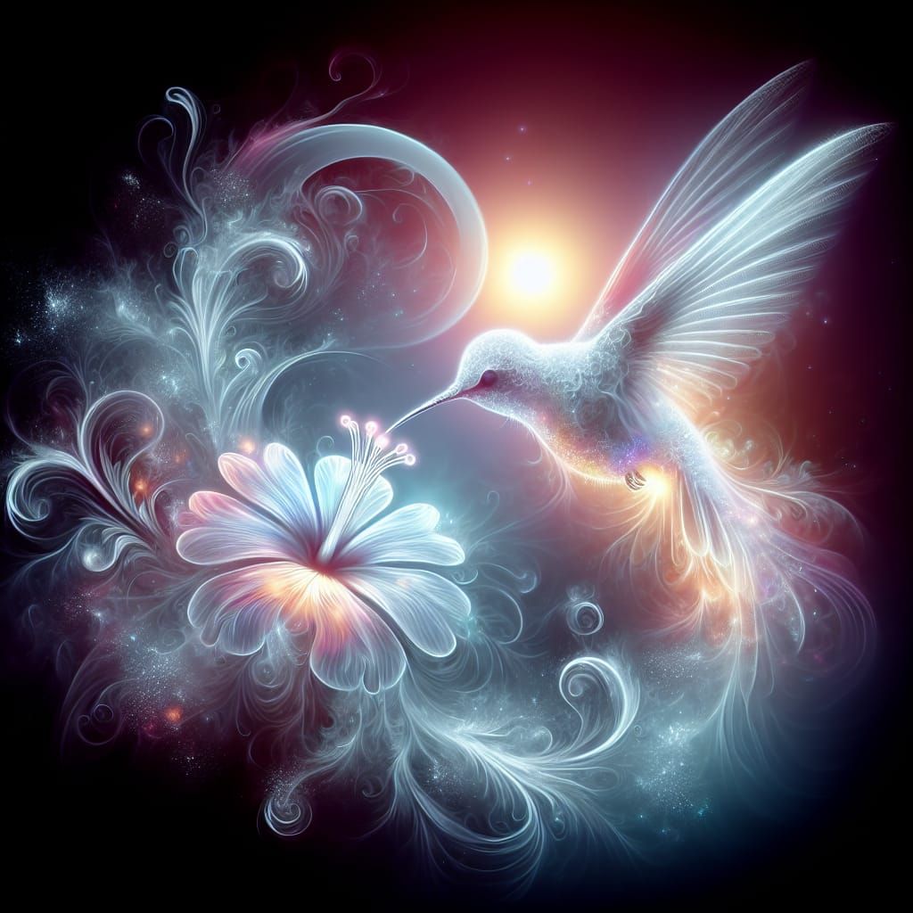 Ethereal Ghost Hummingbird in Frosty Mist