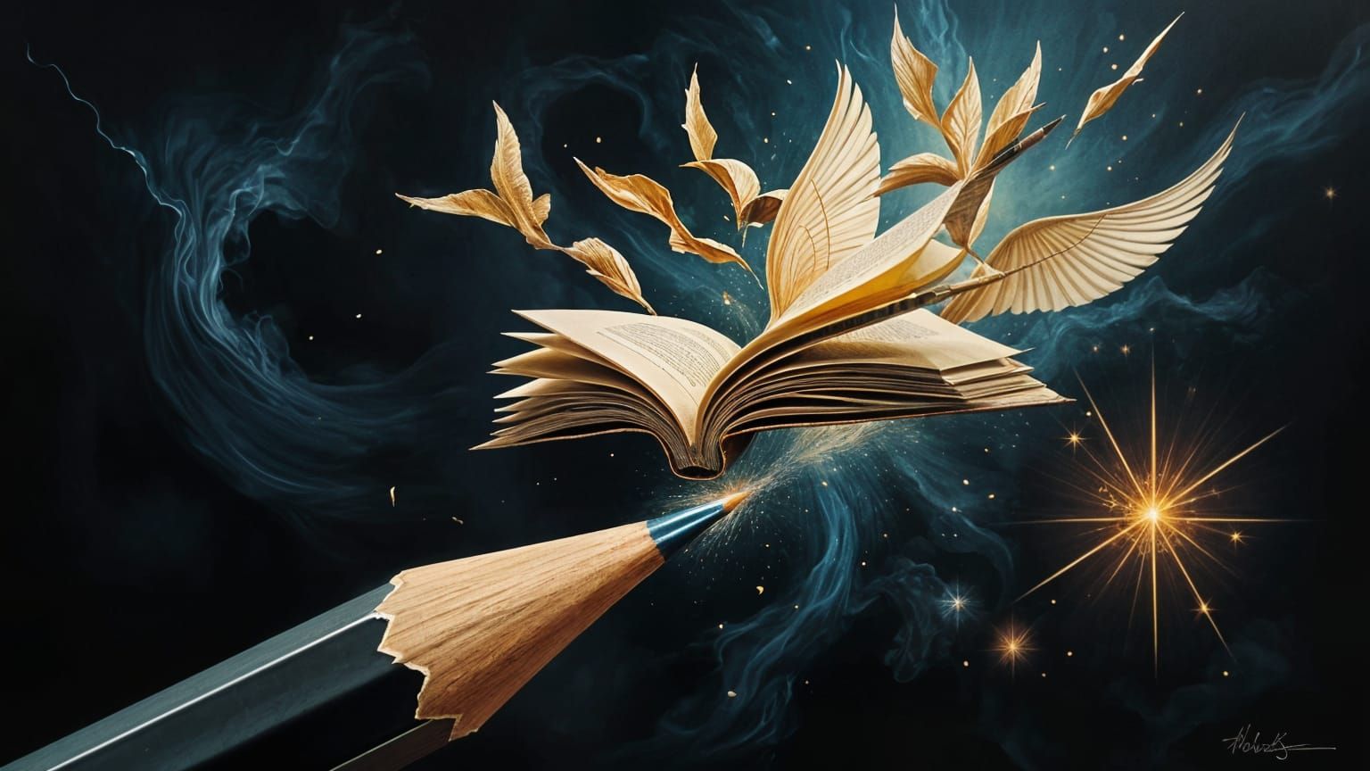 Books Escape Pencil Tip: Birth of Imagination