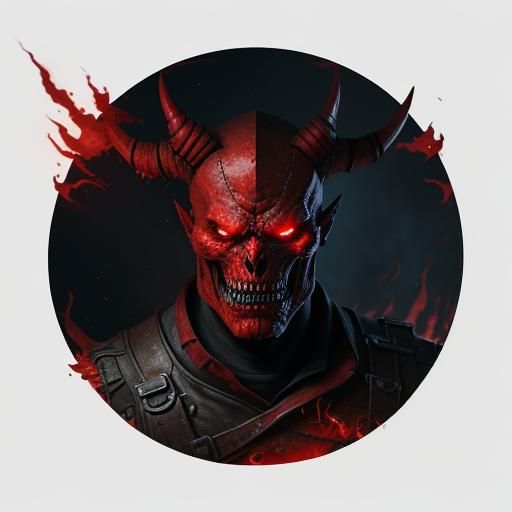 Intricate Red Demon in 3D Game Cinematic Style