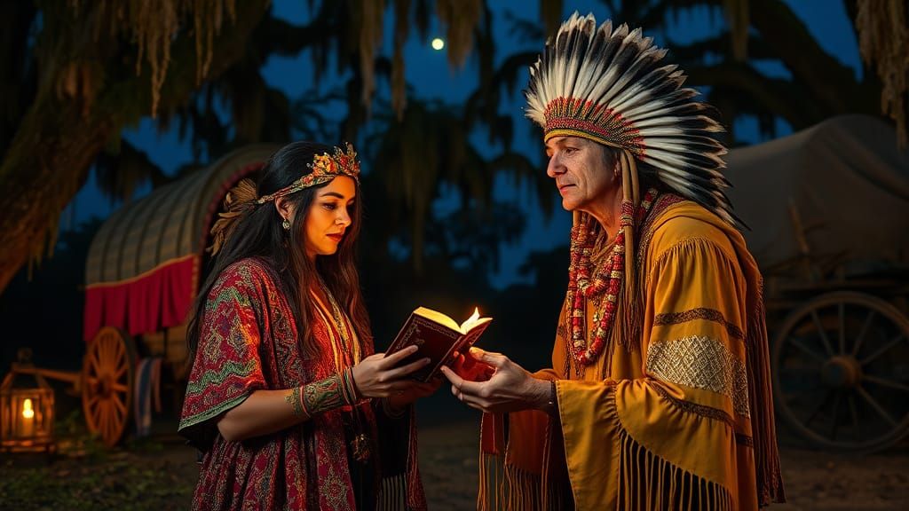 Gypsy Fortune Teller in Louisiana Bayou, Neo-Primitivism