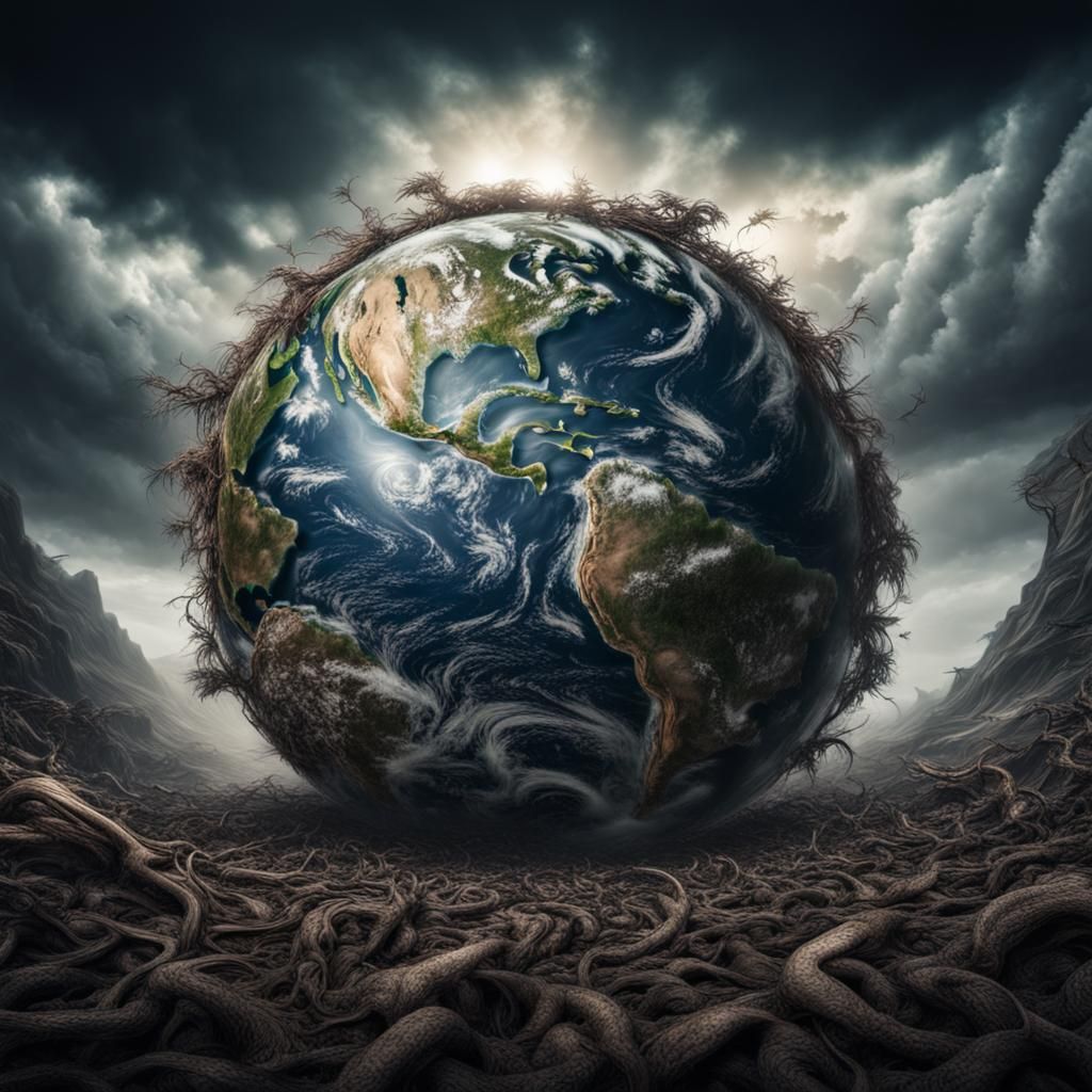 Hyperrealistic Earth Preservation Movement Scene