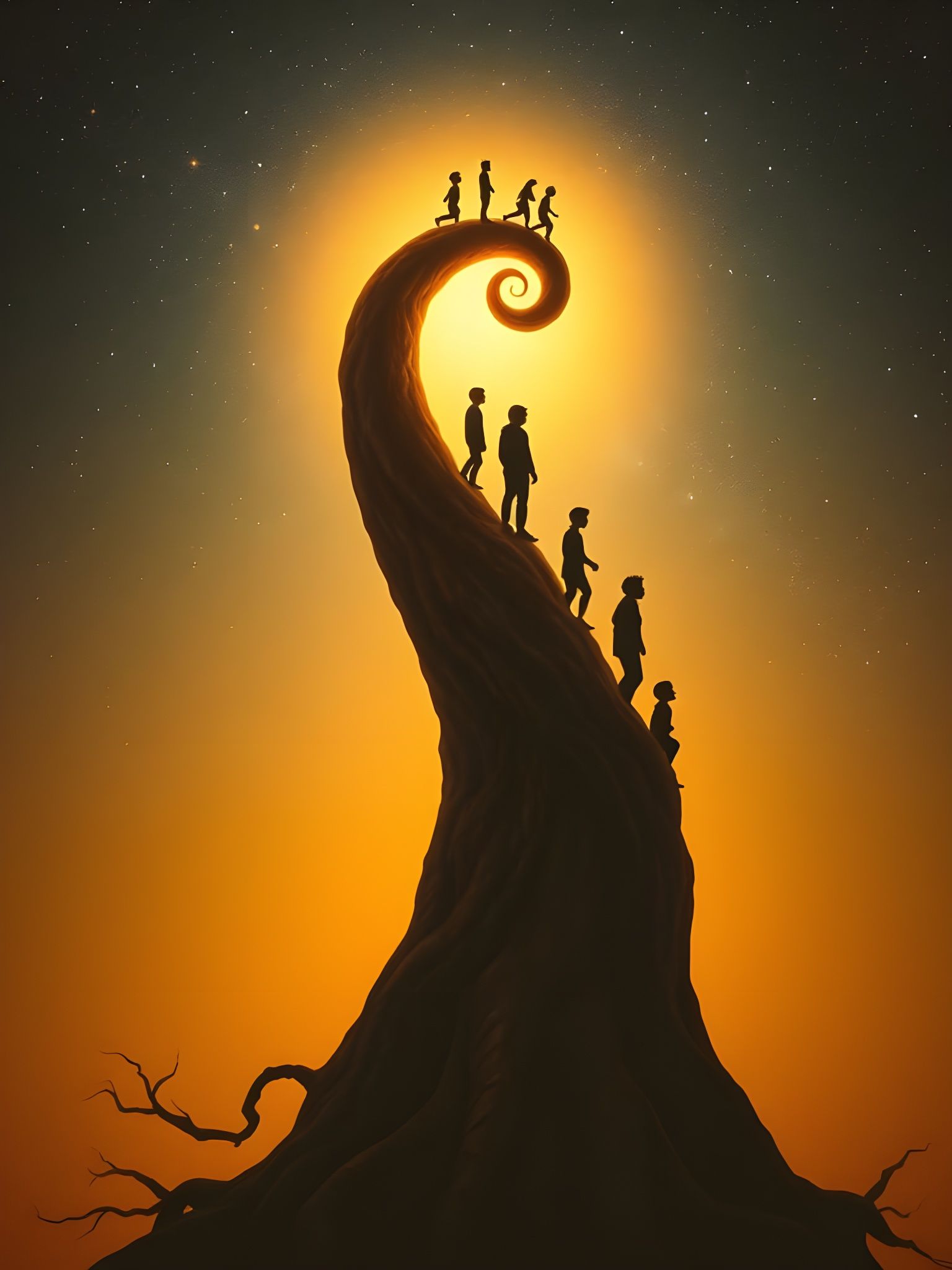 Spiral Tree of Life Ascends to the Heavens
