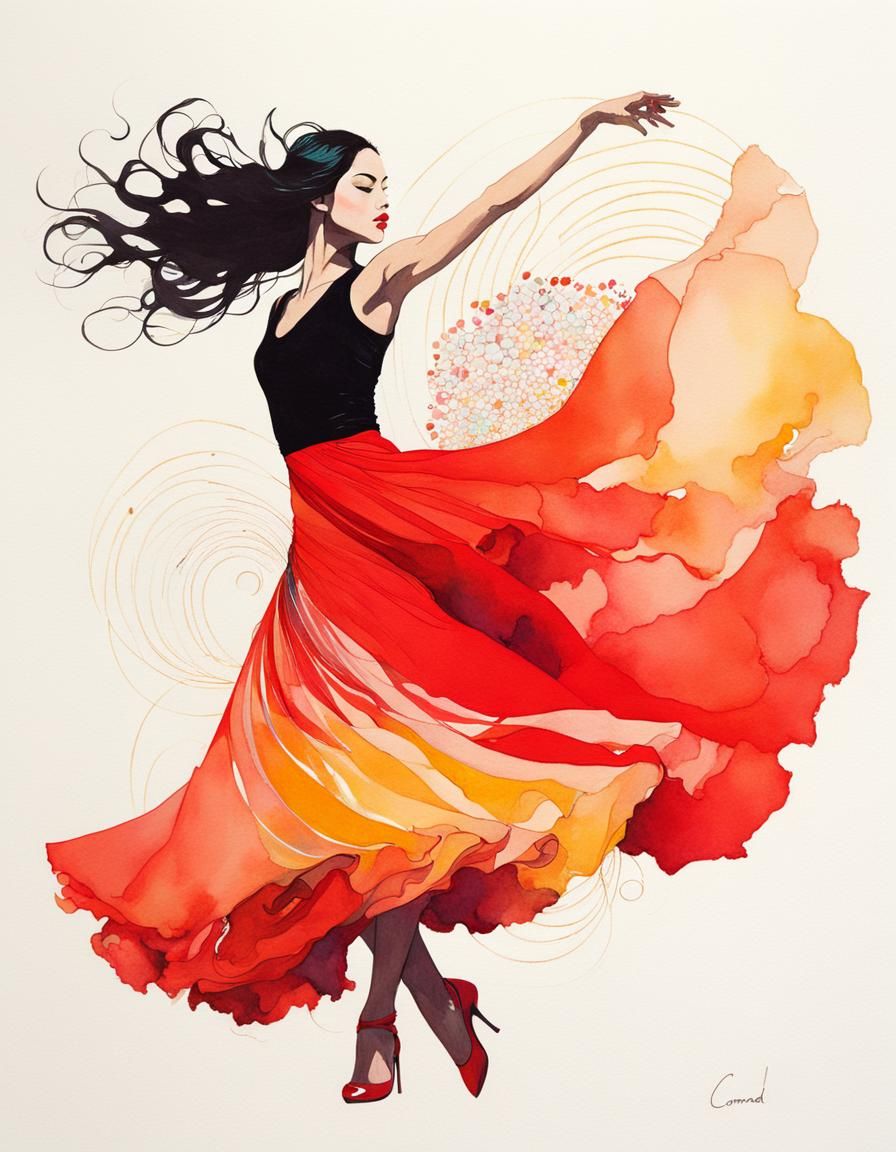 Bright Flamenco Dancers Inspired by Impressionism