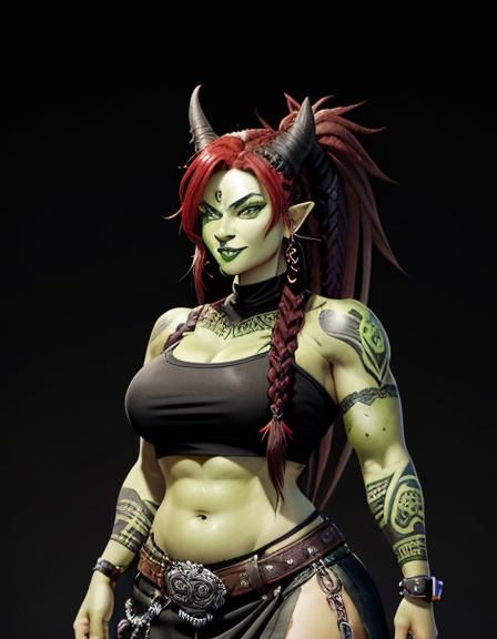 High Fantasy Goblin Warrior with Rune Tattoos