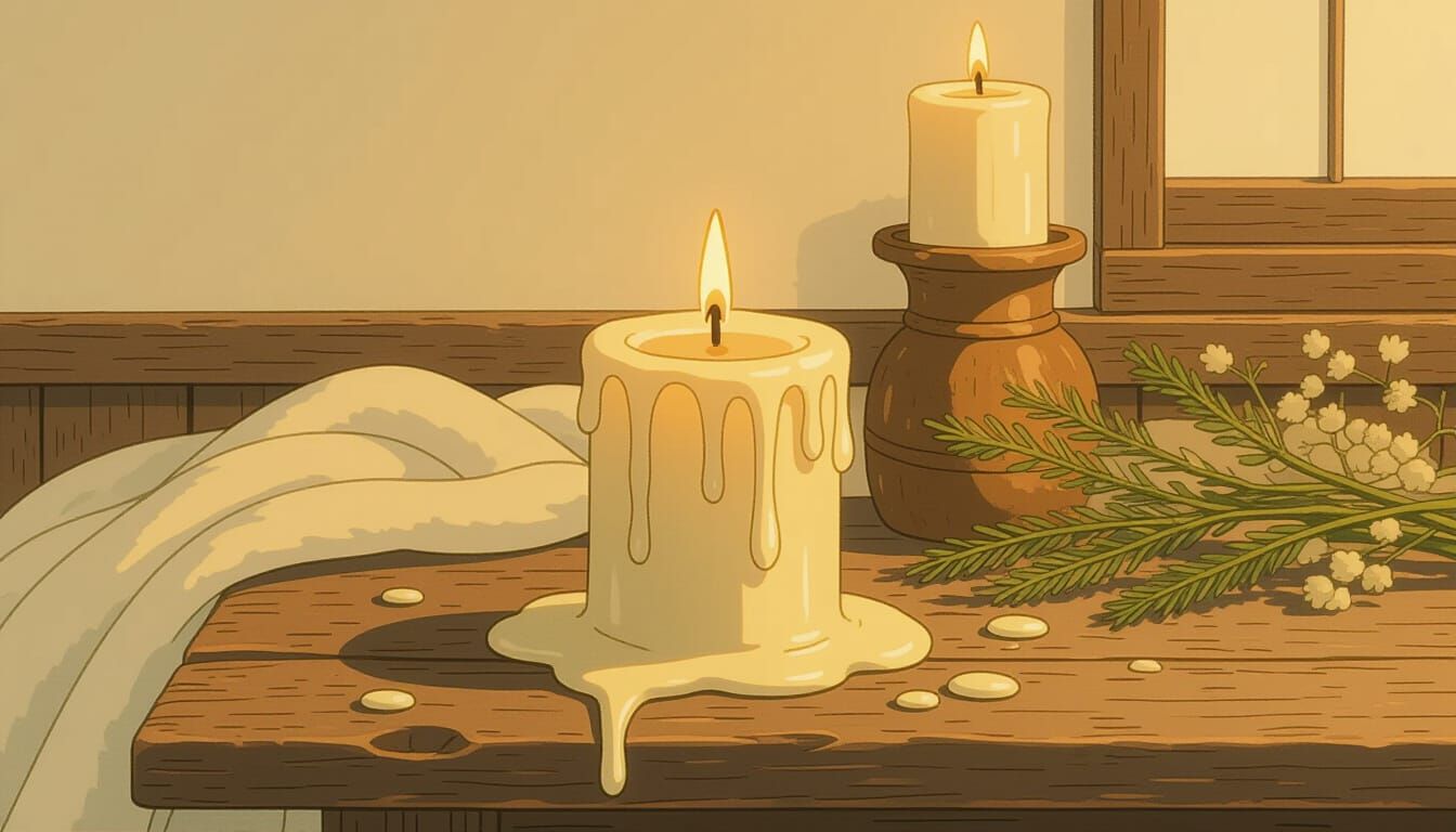 Melting Candle: Ghibli-Inspired Fragile Urgency