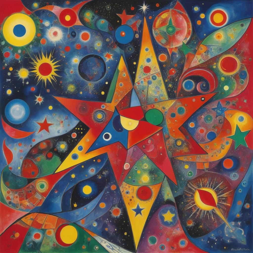 Vibrant Pop Art Sagittarius Star Stream Formation