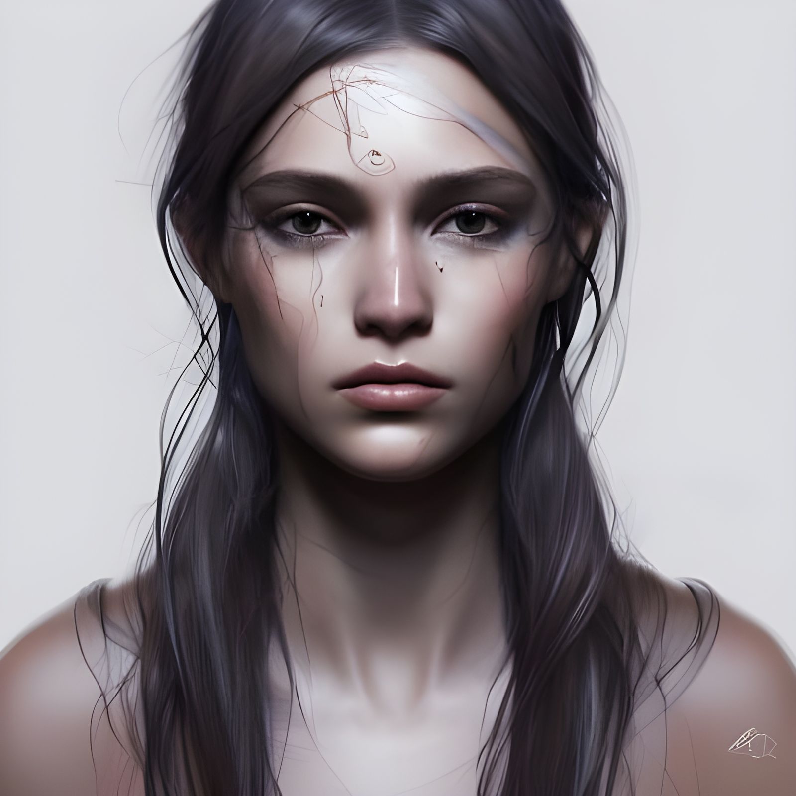 Hyperdetailed Portrait of a Tomboy in Art Nouveau Style